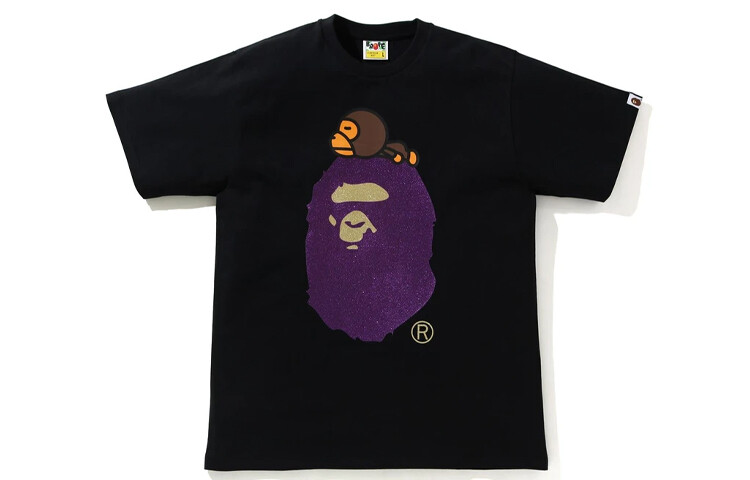 

Футболка Ape Head Series для мужчин A Bathing Ape, черный/фиолетовый