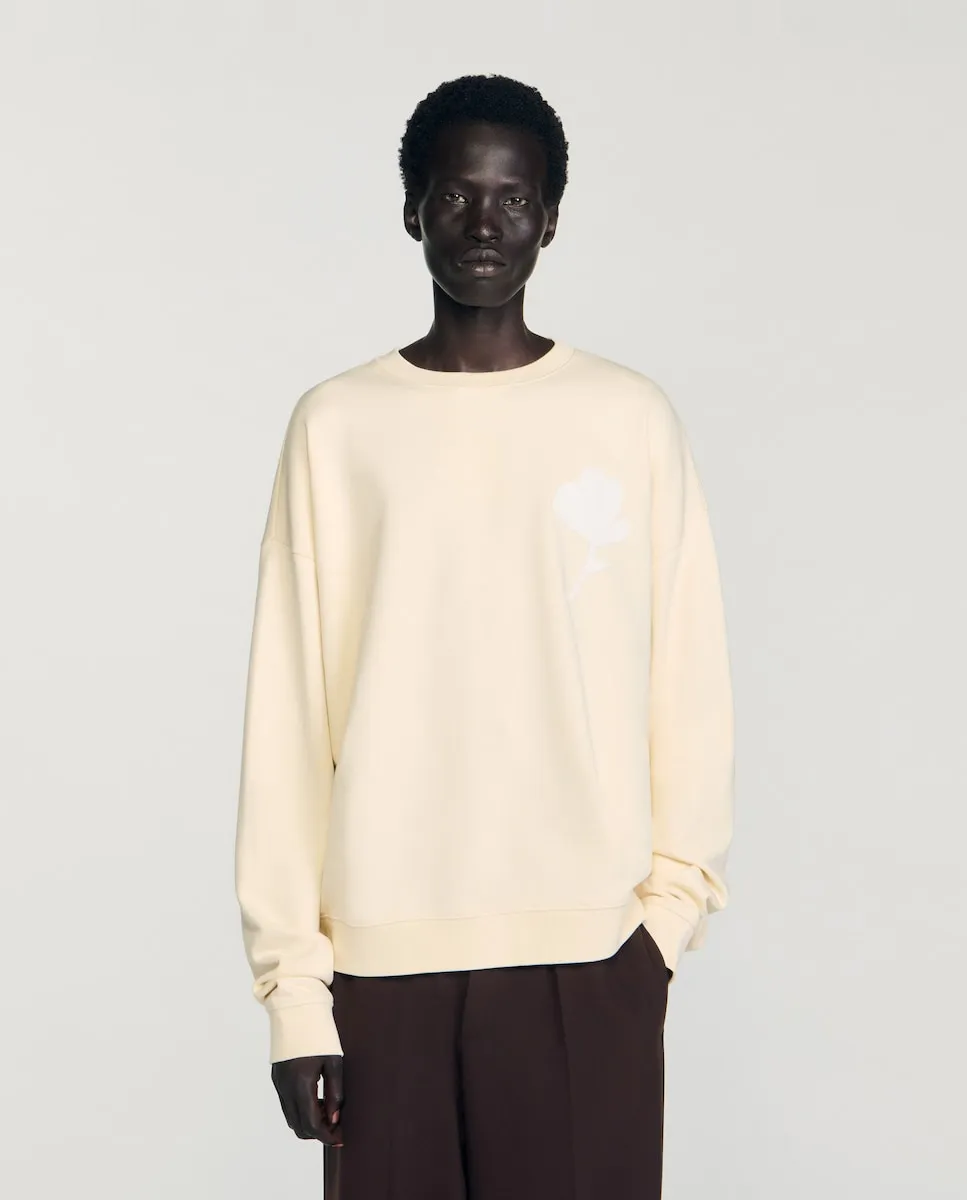 

Мужская толстовка с вышивкой в виде цветка Sandro