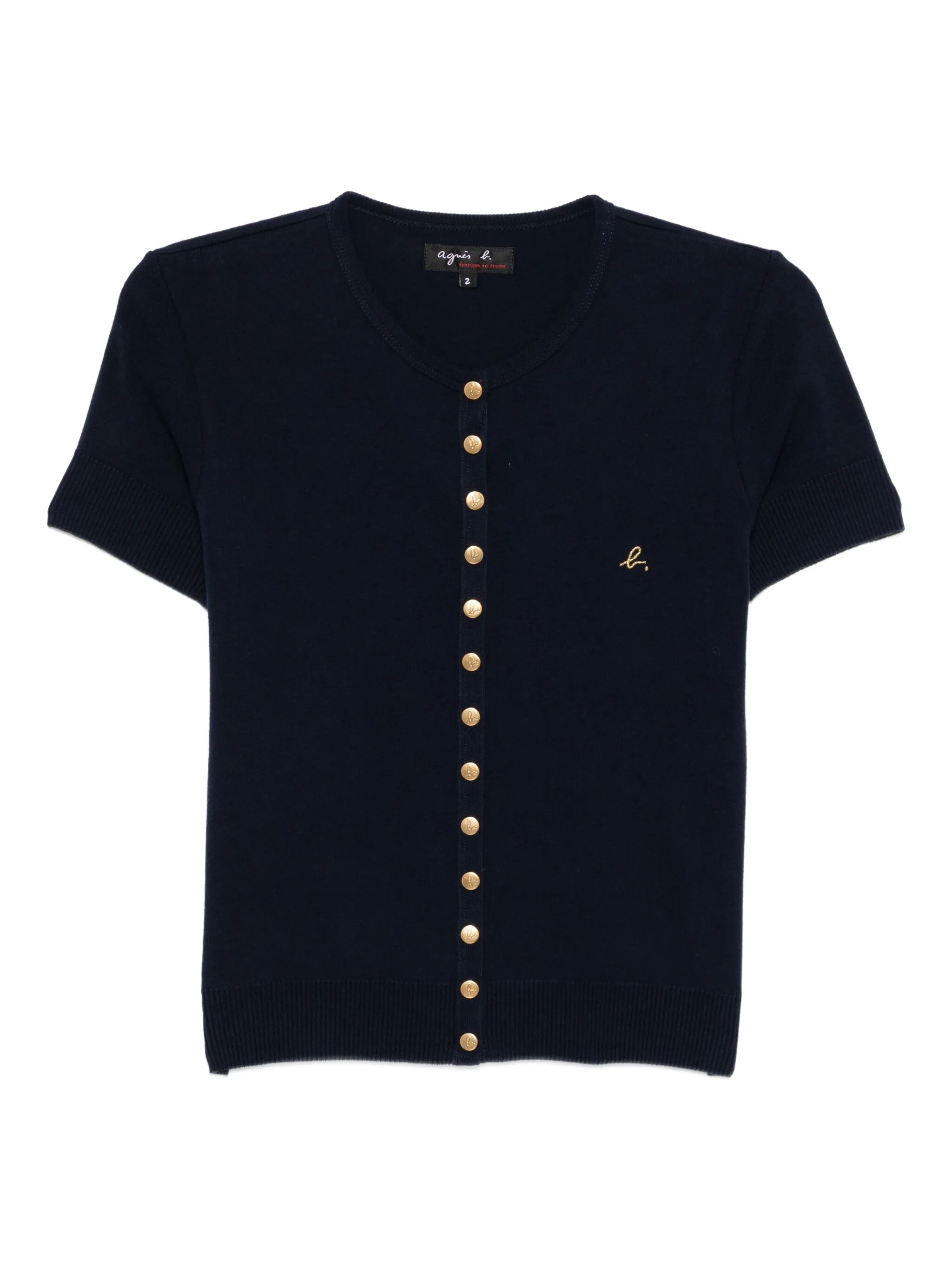 

Кардиган на кнопках с логотипом Agnès B., синий