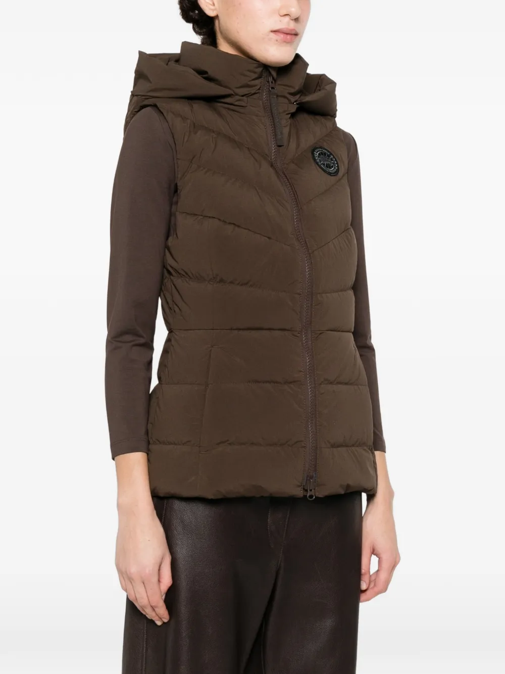Стеганый жилет с капюшоном Clair Canada Goose, коричневый — фото 3