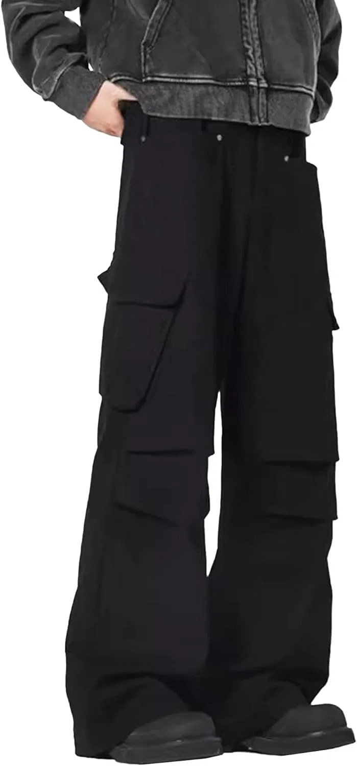 Джинсы карго мешковатые Black