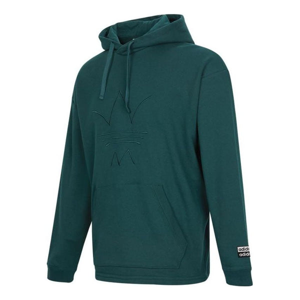 

Толстовка men's originals logo embroidered solid color pullover dark green Adidas, зеленый