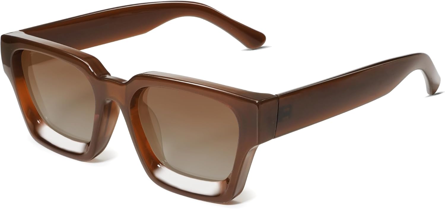 

Солнцезащитные очки VANLINKER квадратной формы для мужчин и женщин, ретро-стиль, массивные прямоугольные, защита от УФ-излучения UV400, VL9731, C2.24-polarized Gradient Brown Lens/Brown Frame