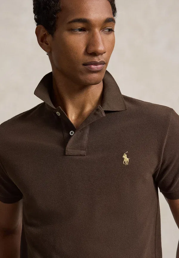 Короткий поло Polo Ralph Lauren, мускатный коричневый — фото 4