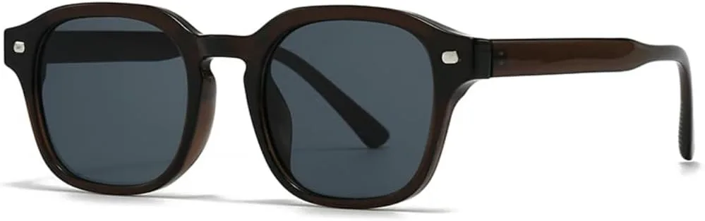 

Популярные модные солнцезащитные очки для женщин в стиле ретро с заклепками, желто-синие, с защитой от УФ-излучения UV400, для мужчин HHZZYVY, Dark Brown Gray