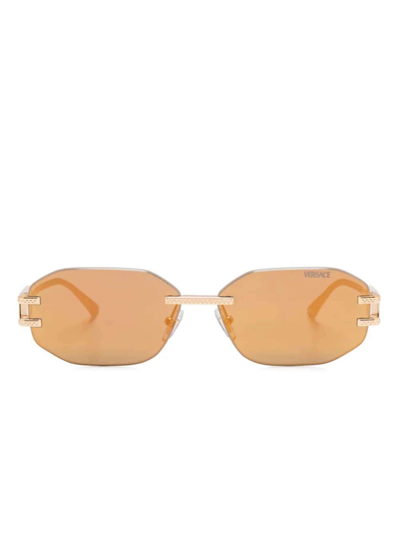 

Versace Eyewear солнцезащитные очки с декором Damier, золотой