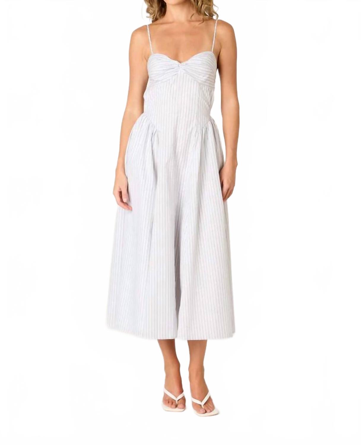 

Destene Midi Dress в бело-полоску NIA