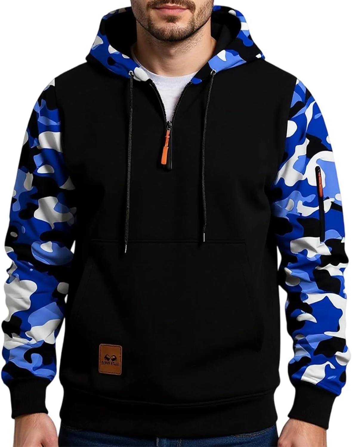 

Мужской худи Wenkomg1 Camo с карманом, M-3XL