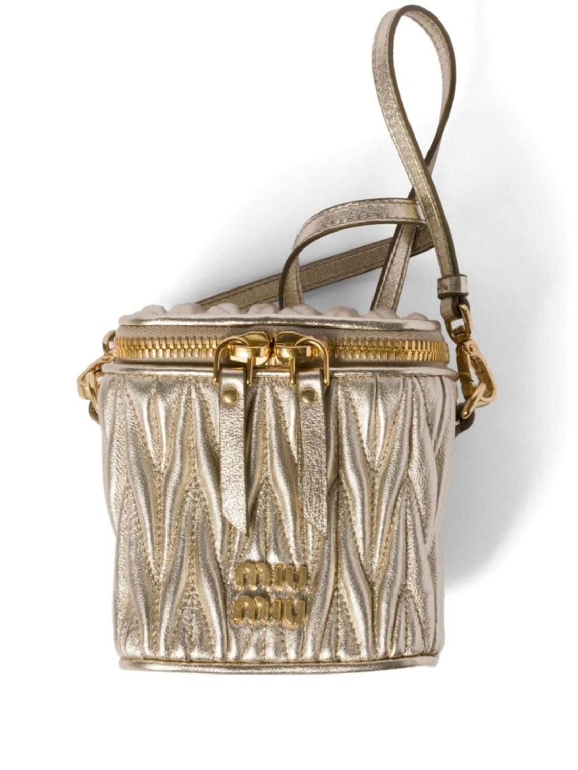 

Miu Miu стеганая мини-сумка, золотой