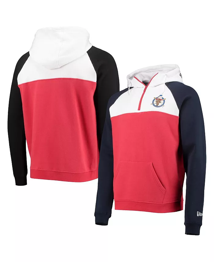 

Мужская красно-белая толстовка с молнией на четверть Washington Nationals Cooperstown Collection New Era