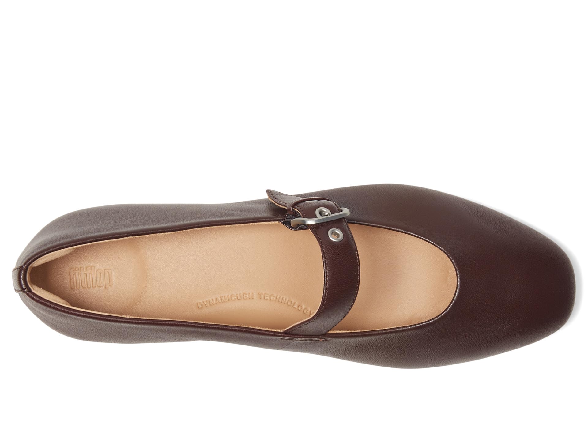 Балетки FitFlop Delicato Soft Leather Mary Janes, цвет Chocolat — фото 2