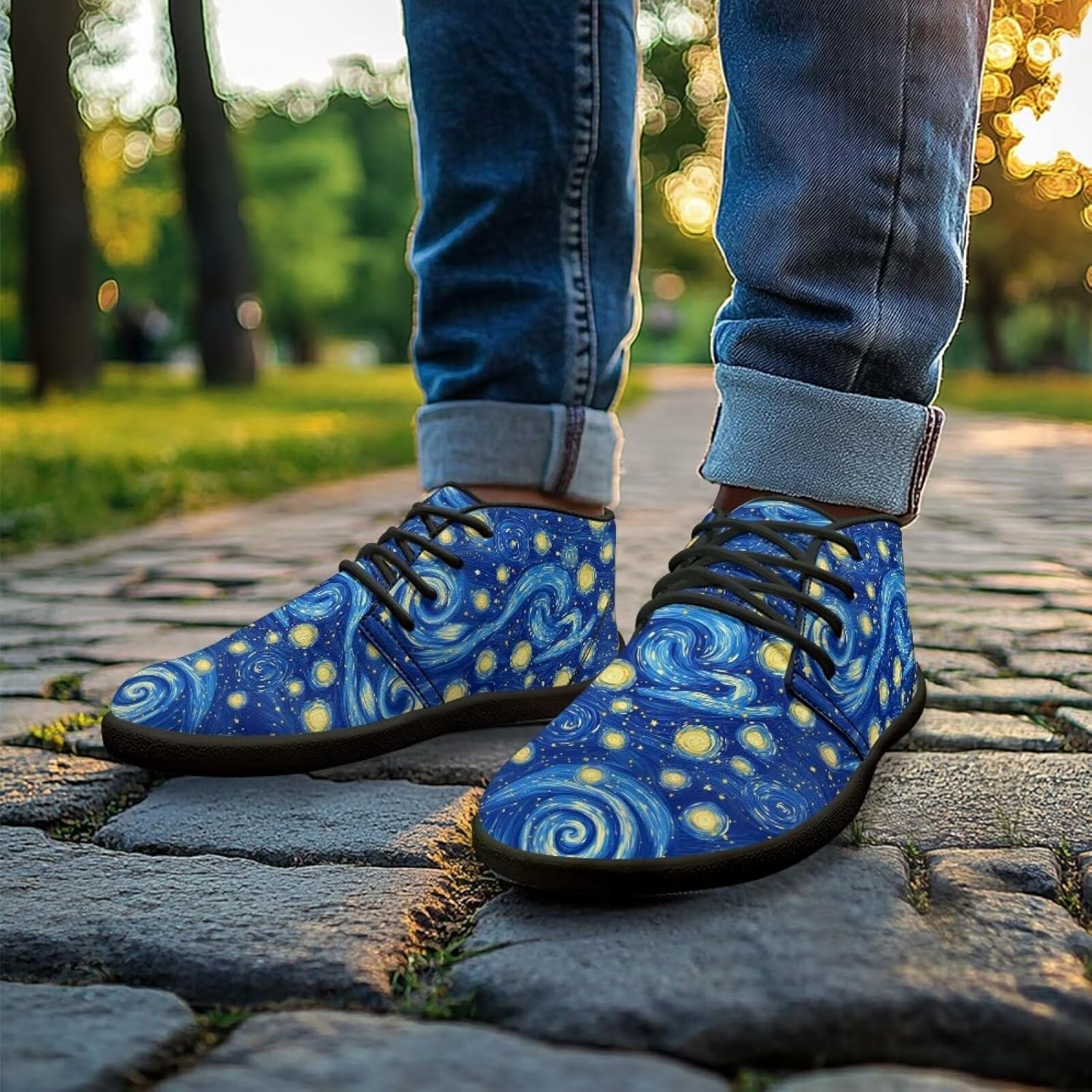 Мужские водонепроницаемые зимние походные ботинки Barefoot, женские повседневные кроссовки Barefoot Yreiwoby, Starry Night — фото 3