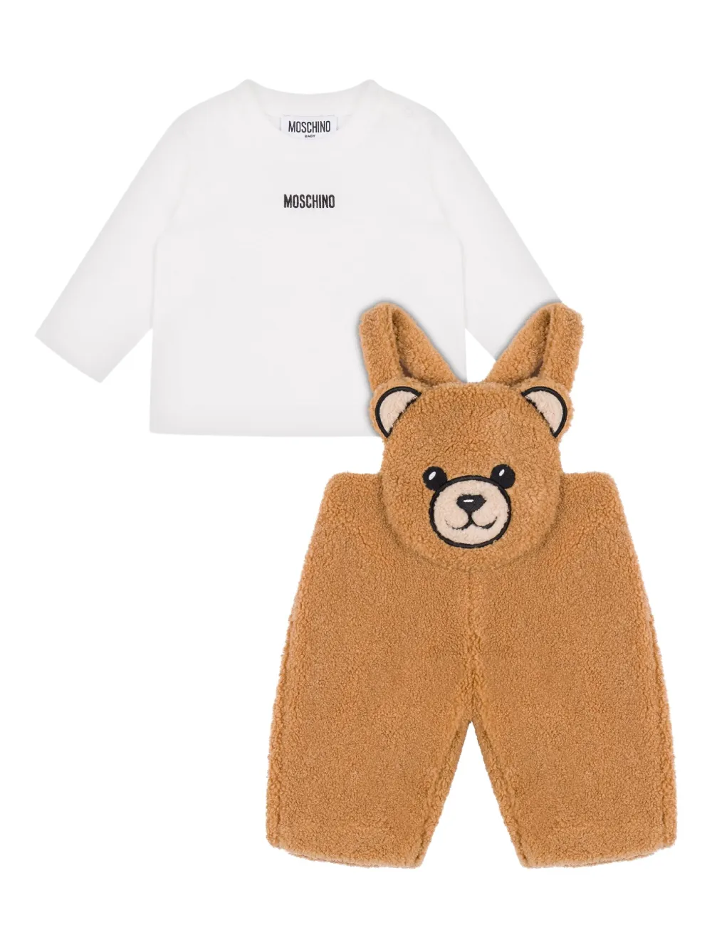 

Комплект из топа и брюк с аппликацией Moschino Kids, белый
