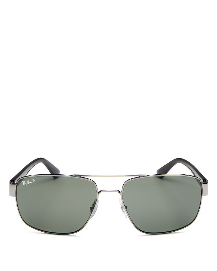 

Поляризованные солнцезащитные очки-авиаторы Brow Bar, 60 мм Ray-Ban, серый