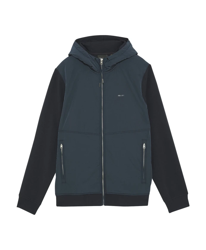 

Спортивная гибридная толстовка с капюшоном и рукавами реглан. Lyle & Scott, синий