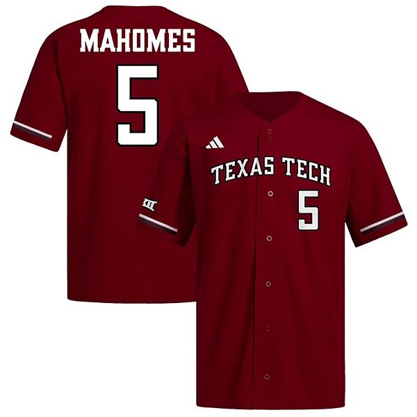 

Мужская бейсбольная майка patrick mahomes red texas tech red raiders Adidas