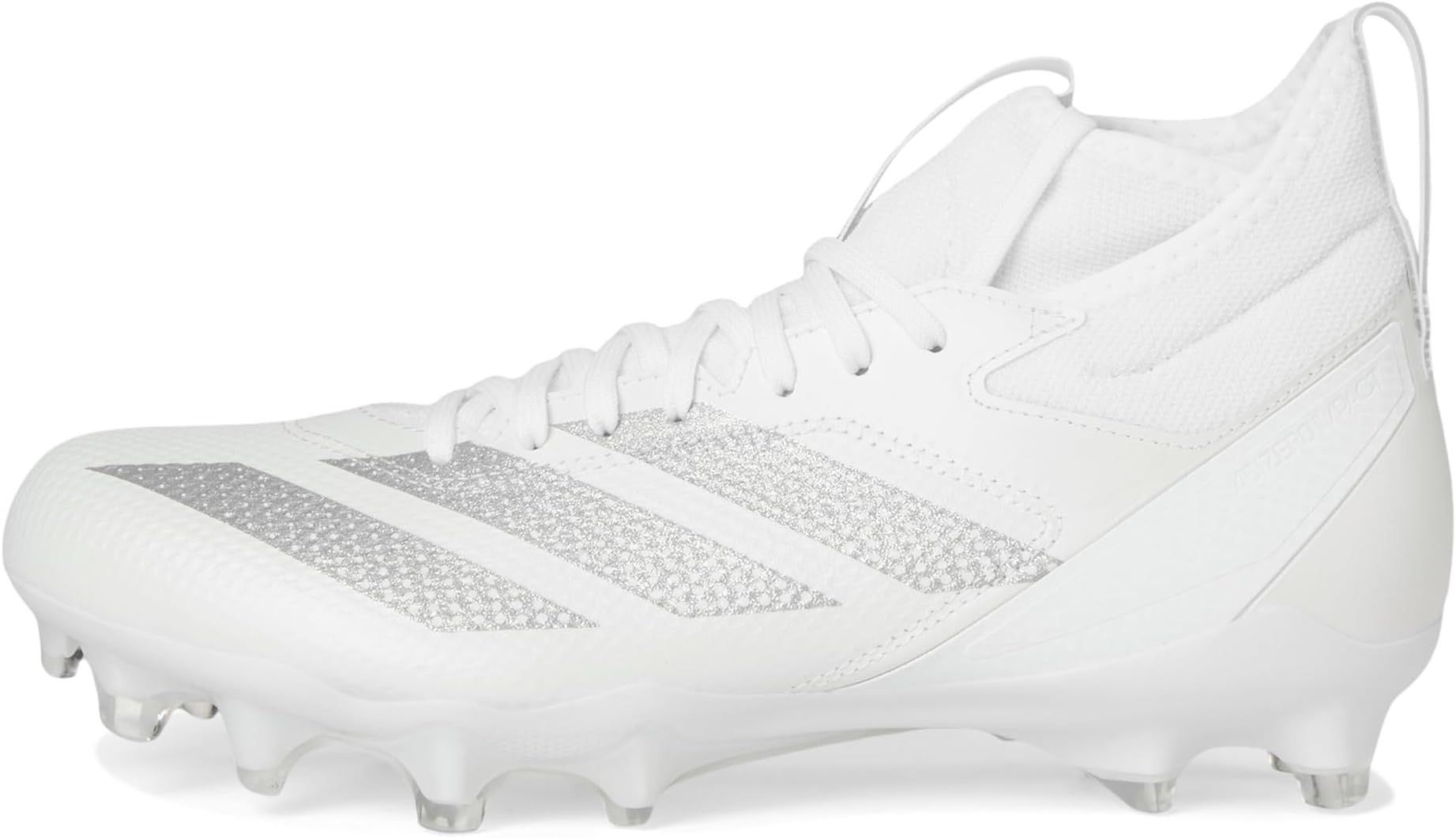 Кроссовки Unisex Adidas adizero Impact Football Cleats, White/Silver Metallic/White 1 — фото 4