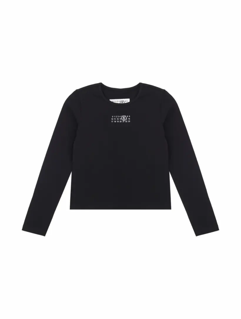 

Хлопковый лонгслив с логотипом MM6 MAISON MARGIELA, черный
