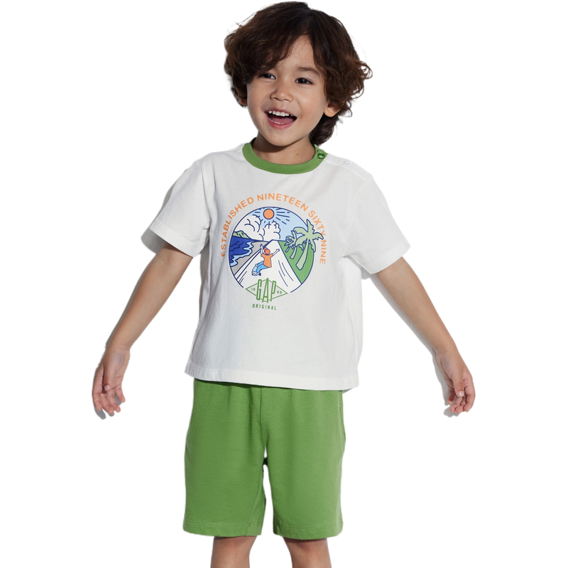 

Повседневная спортивная одежда для детей 3–7 лет GAP, White-green combination