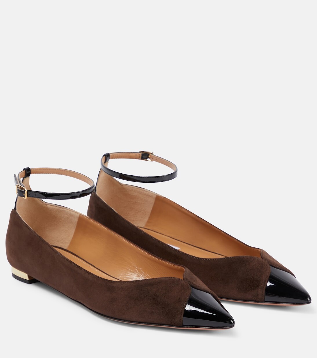 Балетки из замши пино Aquazzura, мультиколор