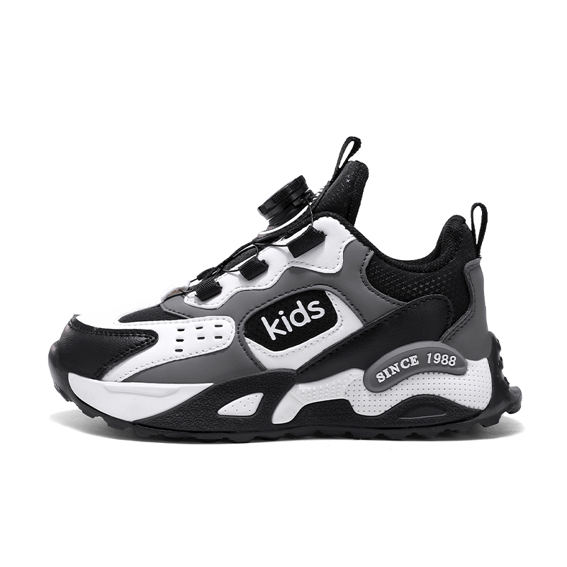 

Термоэластичные, износостойкие, дышащие, нескользящие, противоударные, низкие детские повседневные кроссовки Nezhachaohai, rh0079 черный белый[leather upper waterproof]