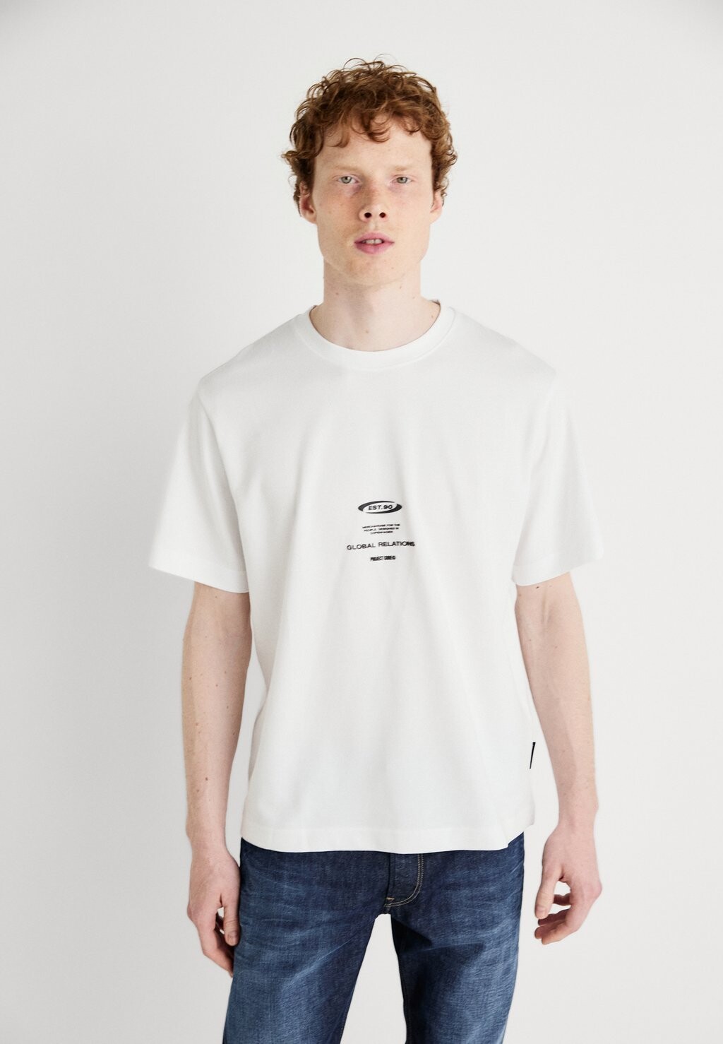 

Футболки с принтом JCOOPUS BACK TEE CREW NECK Jack & Jones, белый