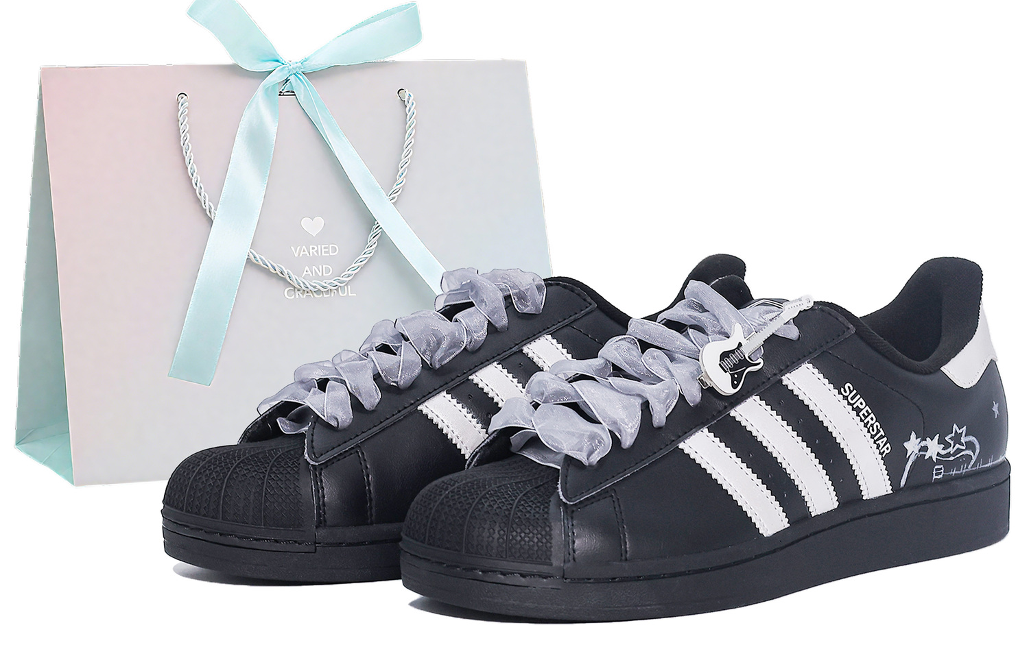 

Adidas Originals Кроссовки Superstar 2 Low top Kids' Skateboarding Shoes Black Gray Silver Unisex