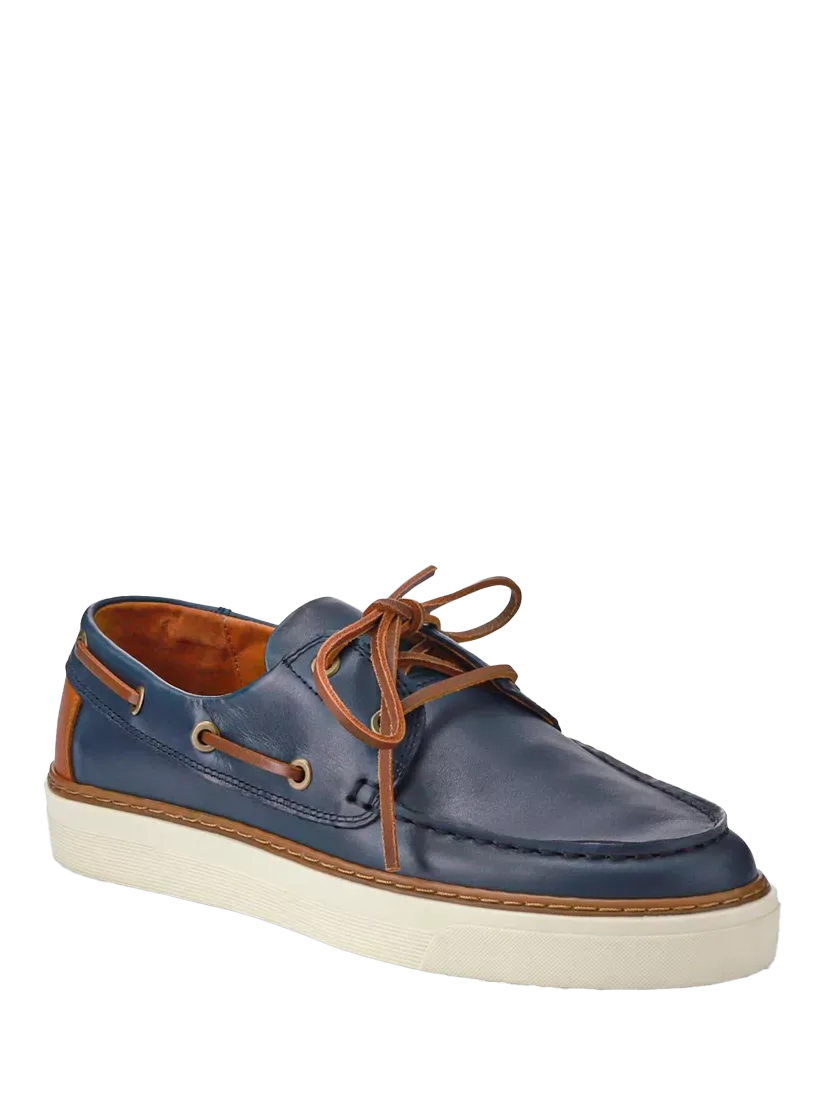 Кожаные лодочные туфли Rhodes Jones Bootmaker, Navy — фото 2