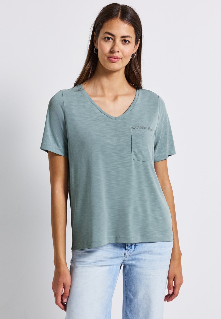 

Футболка Street One MIT SCHMUCKDETAIL, Blau/Blue, Синий, Футболка Street One MIT SCHMUCKDETAIL, Blau/Blue