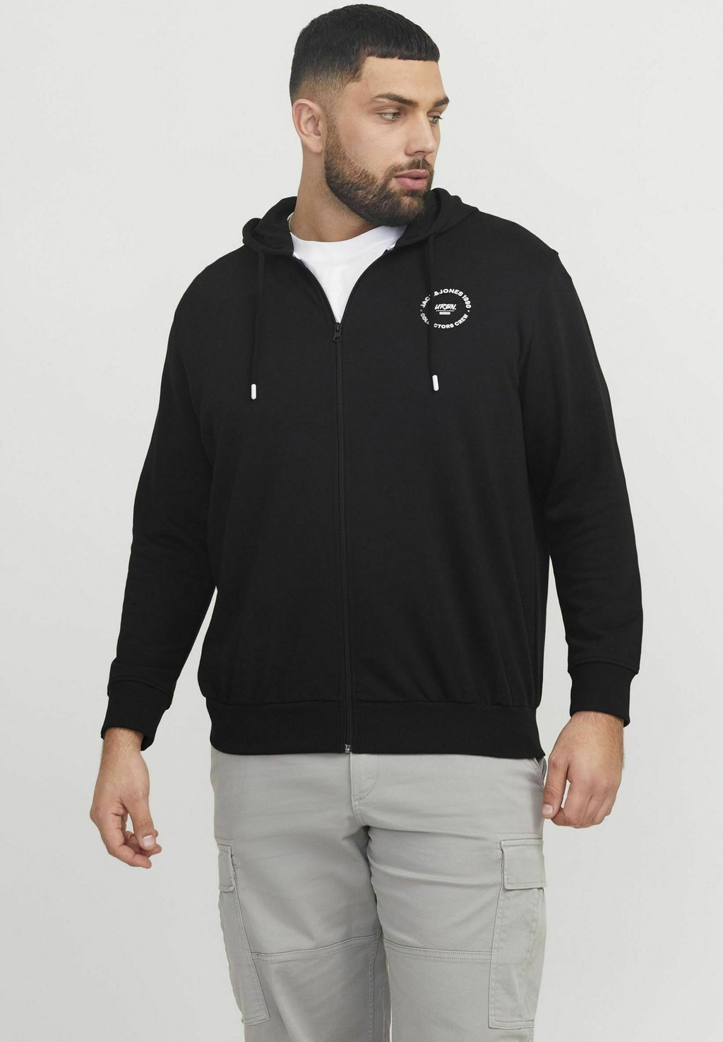 

Толстовка на молнии PLUS SIZE GEDRUCKT Jack & Jones, черный