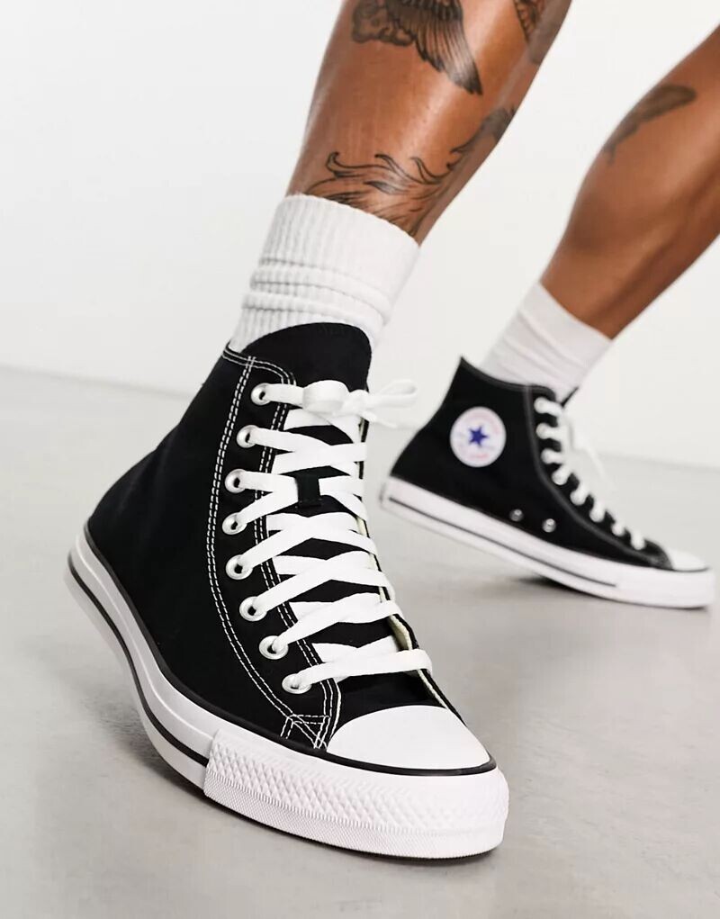 Черные высокие кеды унисекс Converse Chuck Taylor All Star Hi Wide Fit — фото 2