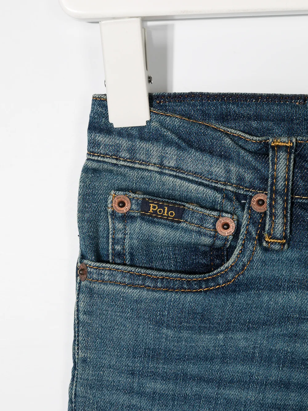 Прямые джинсы средней посадки POLO RALPH LAUREN KIDS, синий — фото 3
