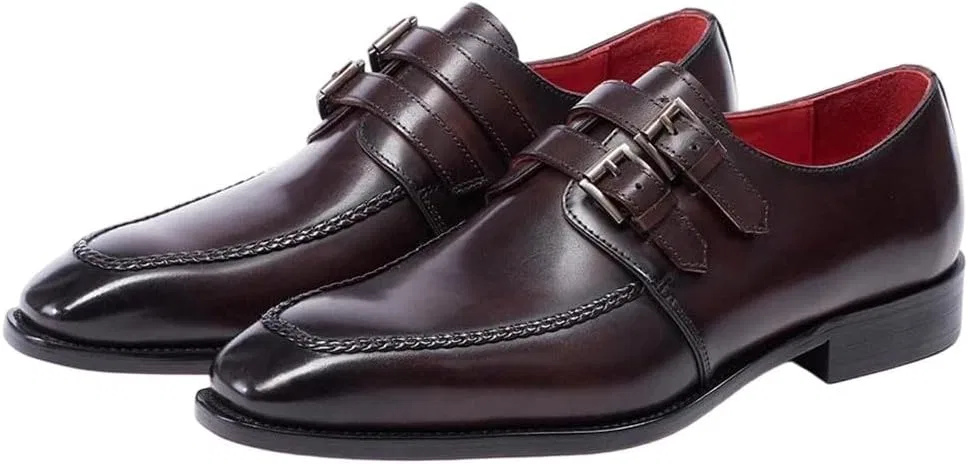 Лоферы кожаные Men All Season Leather Dress Loafers Classic Business Formal Party Social Shoes, кофе