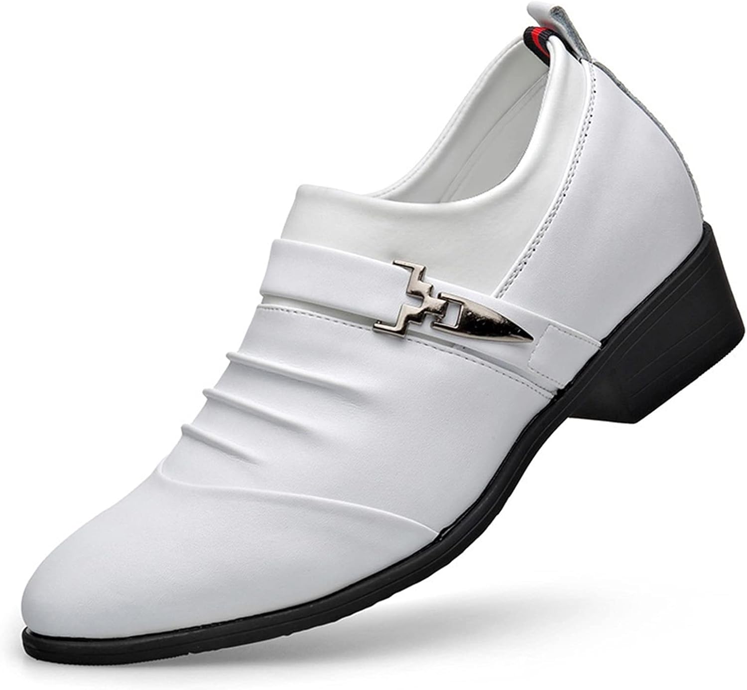 

Мужские оксфорды EVSER Dress, слипоны с плиссированной монки-страп, увеличение роста на 7 см, кожаная подошва с противоскользящим резиновым покрытием, низкие повседневные туфли (Цвет: черный, размер: 8.5)