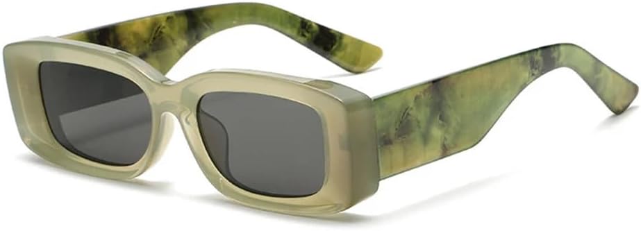 

Модные прямоугольные солнцезащитные очки-гелевые защитные очки для женщин, ретро-очки для мужчин с градиентным переходом цвета, защита от УФ-излучения UV400 KTUCN, Olive Green Gray