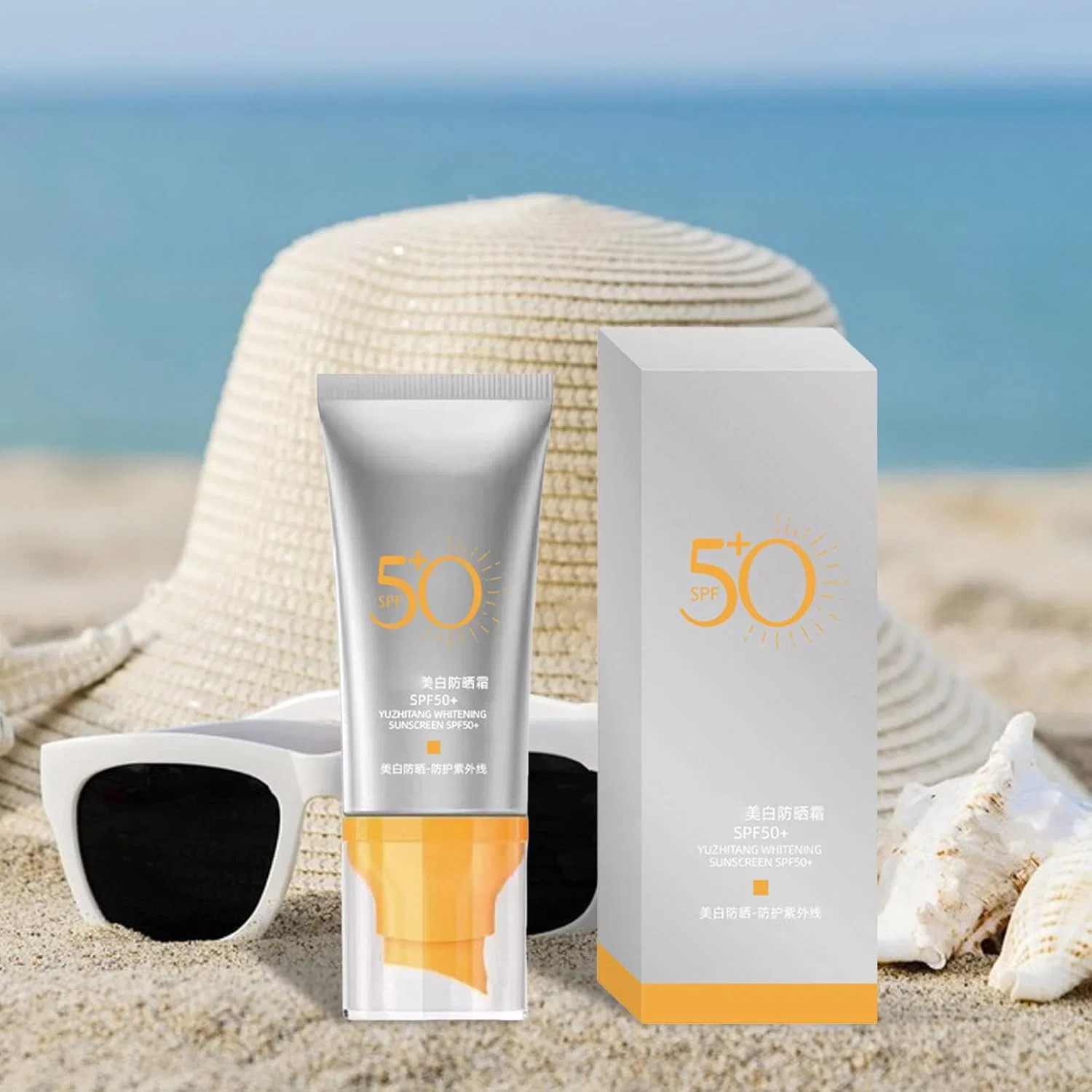 Солнцезащитный крем для лица SPF 50+++, серый, 1 шт — фото 2