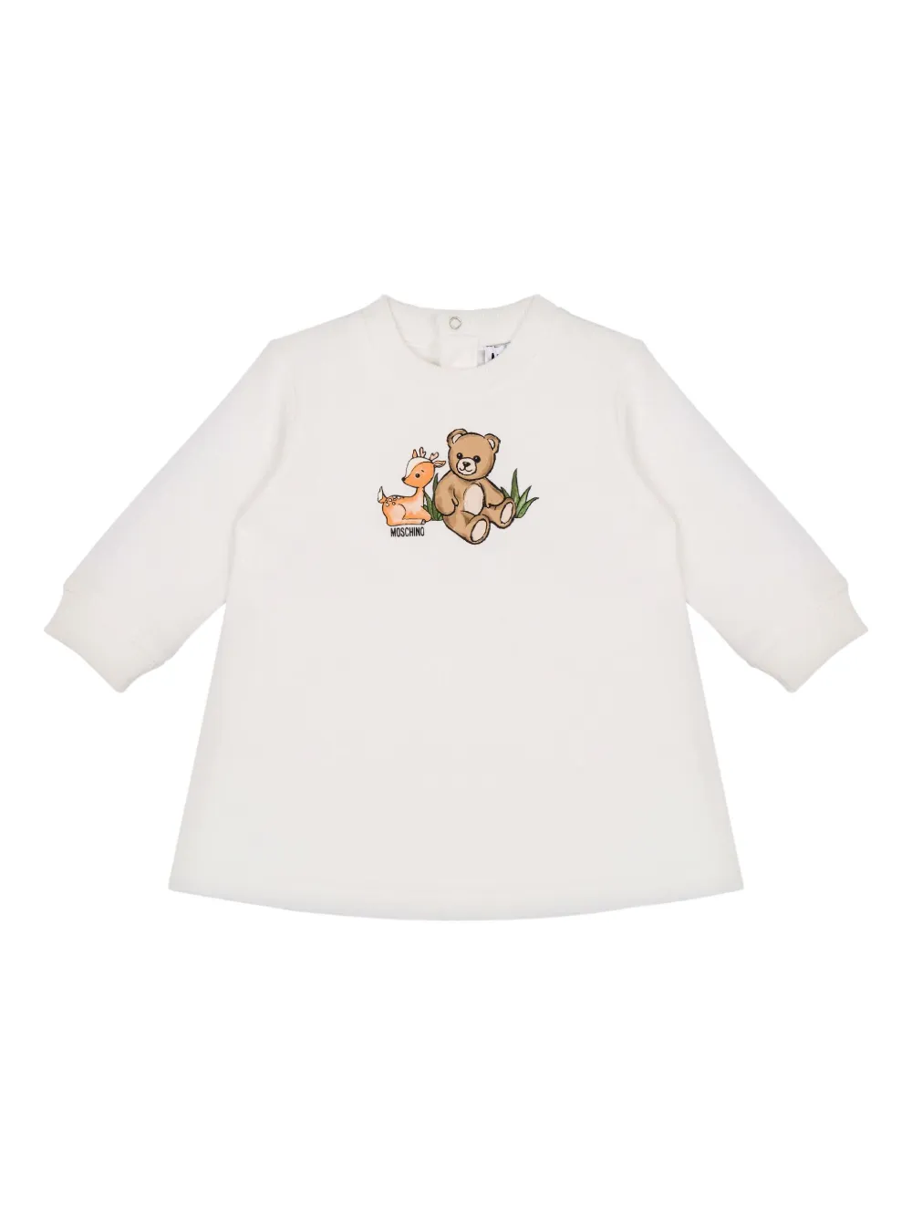 

Платье с анималистичным узором Moschino Kids, белый