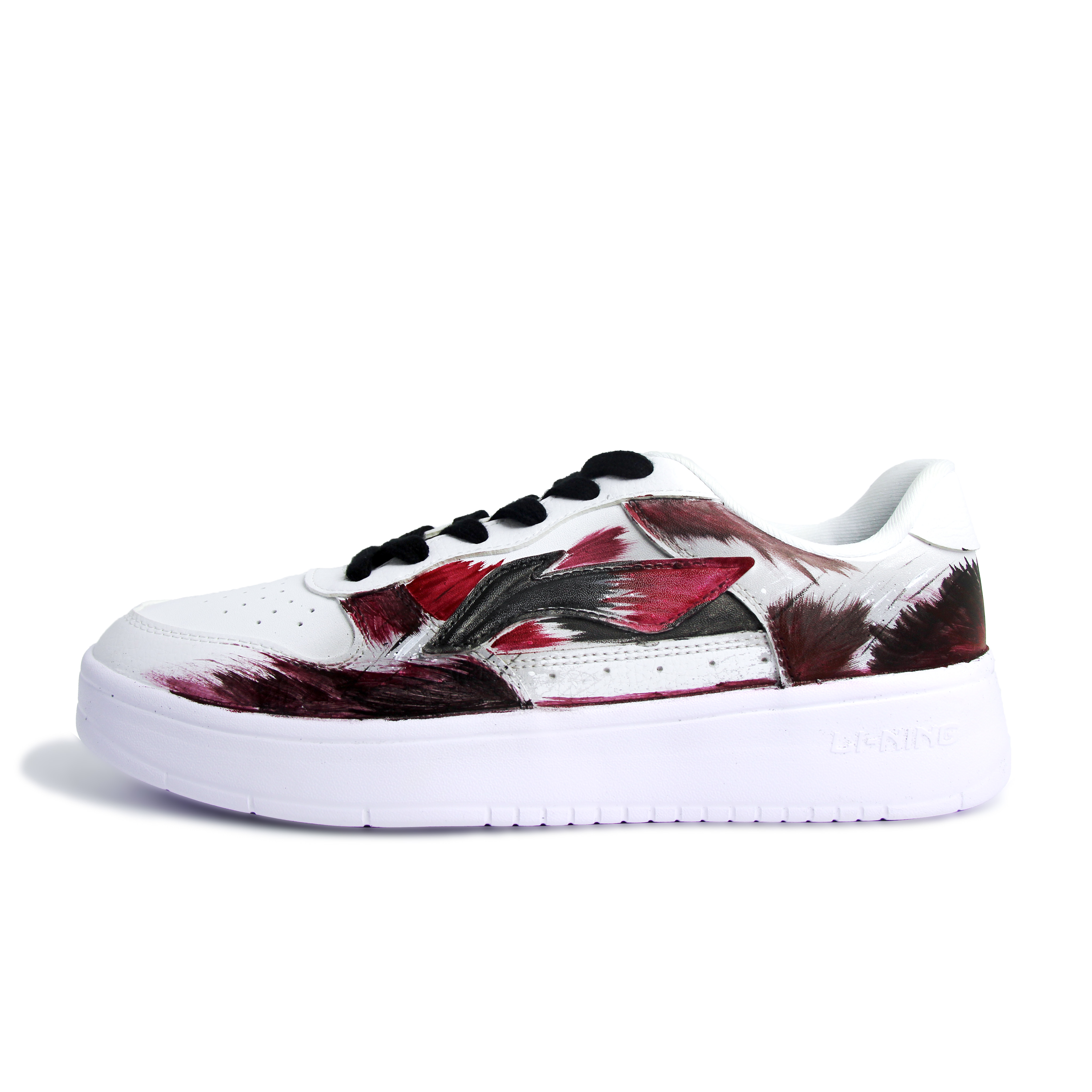 

Li-Ning Floating Boat синтетическая кожа ручная роспись граффити легкие и дышащие низкие кроссовки для скейтбординга унисекс