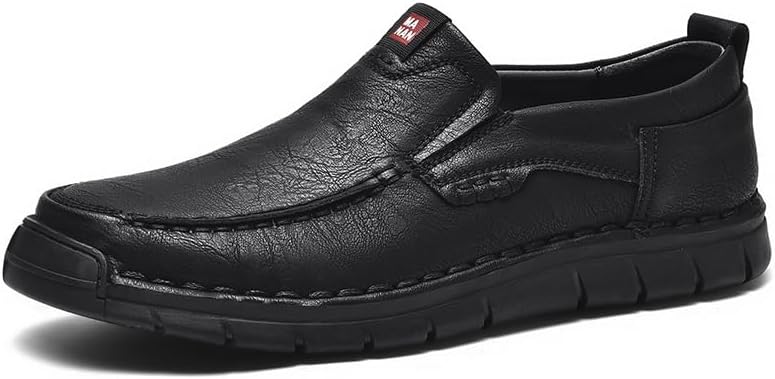 

Мужские мокасины Mecolop, слипоны из кожи, повседневная обувь, легкие обувь для вождения, черный