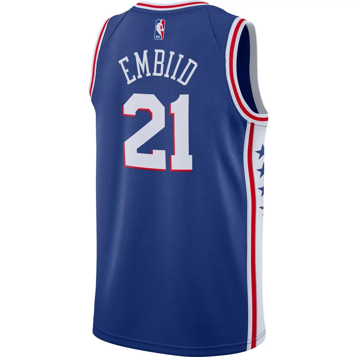 Мужская майка Nike Joel Embiid Royal Philadelphia 76ers 2019/2020 Swingman — Icon Edition — фото 3