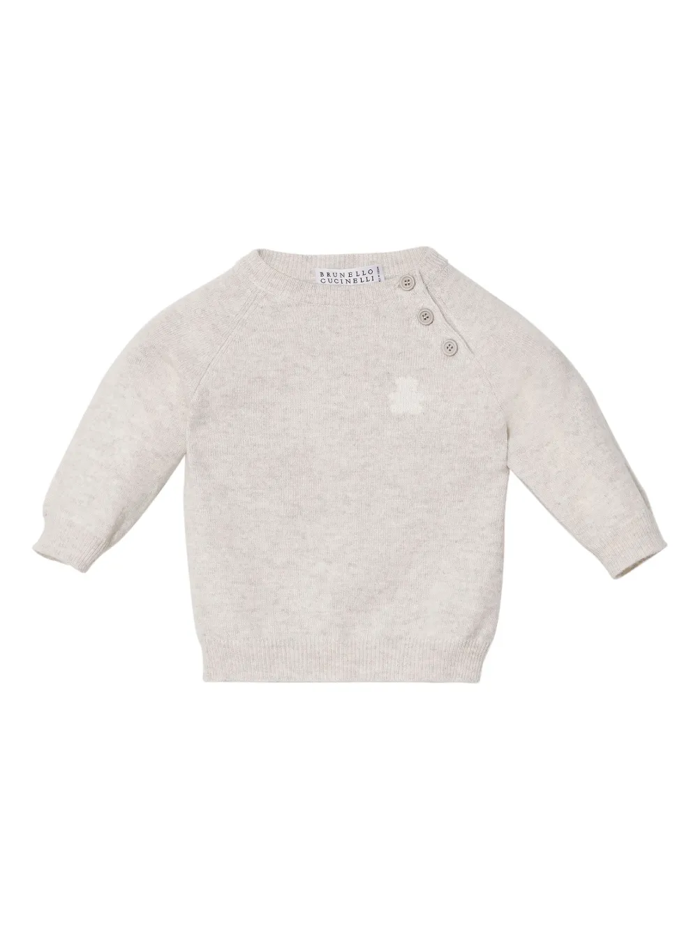 

Кашемировый джемпер с мотивом медведя Brunello Cucinelli Kids, серый