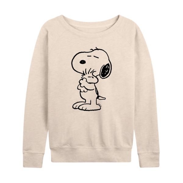 

Женская футболка с длинным рукавом из французского трикотажа «Peanuts Snoopy Loves Woodstock» Licensed Character, бежевый