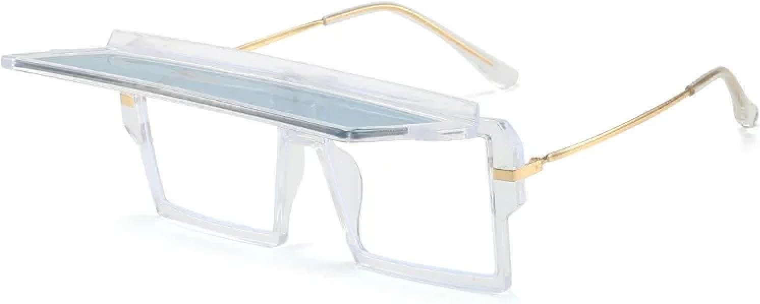 

Женские солнцезащитные очки-раскладушки с зеркальными линзами в стиле ретро, ​​большие солнцезащитные очки для мужчин, роскошные солнцезащитные очки-раскладушки в стиле ретро TKKTLLT, Transparentblue