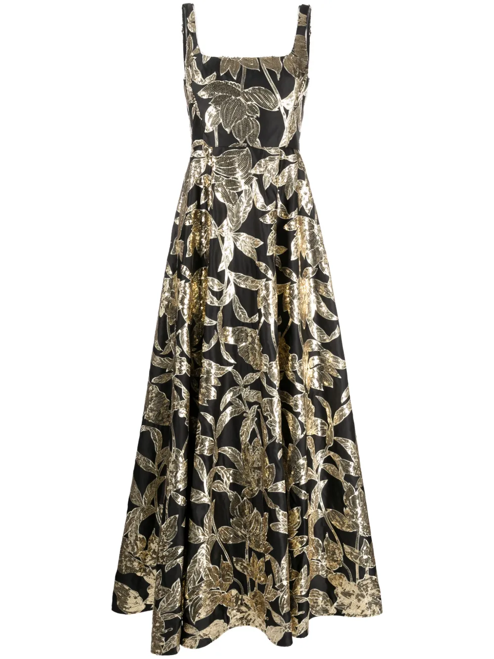 

Платье Lotus с пайетками Marchesa Notte, черный