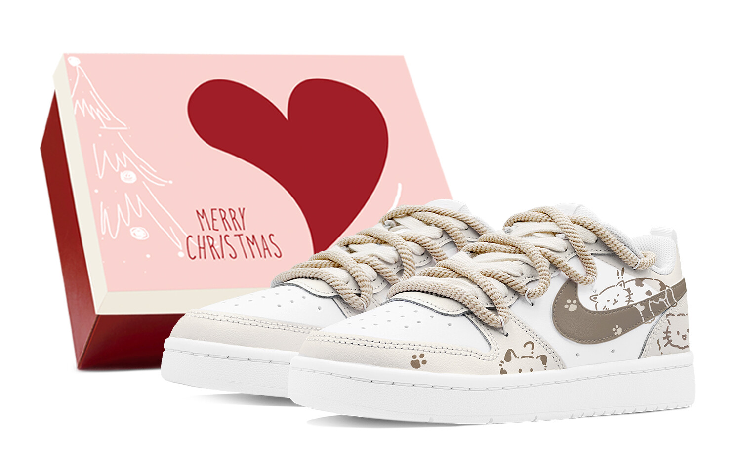 

Обувь для скейтбординга Court Borough для детей, начальная школа Nike, белый/коричневый