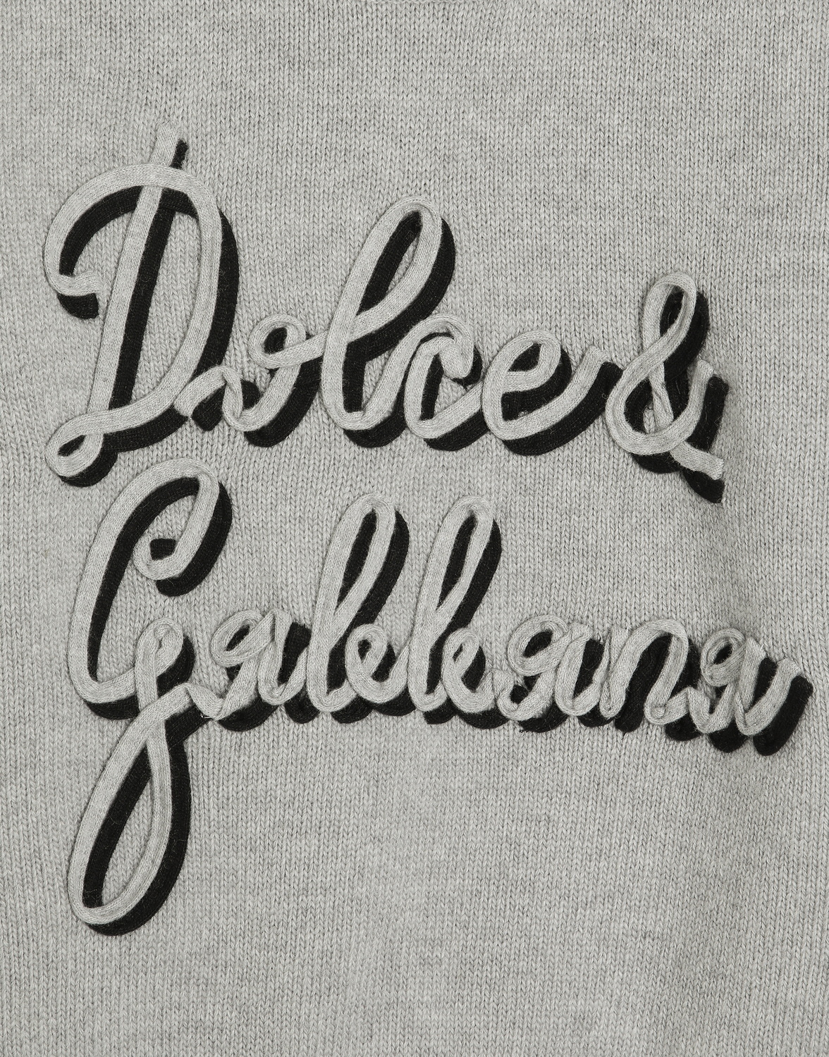 Шерстяной свитер с вышивкой Dolce&Gabbana, серый — фото 3