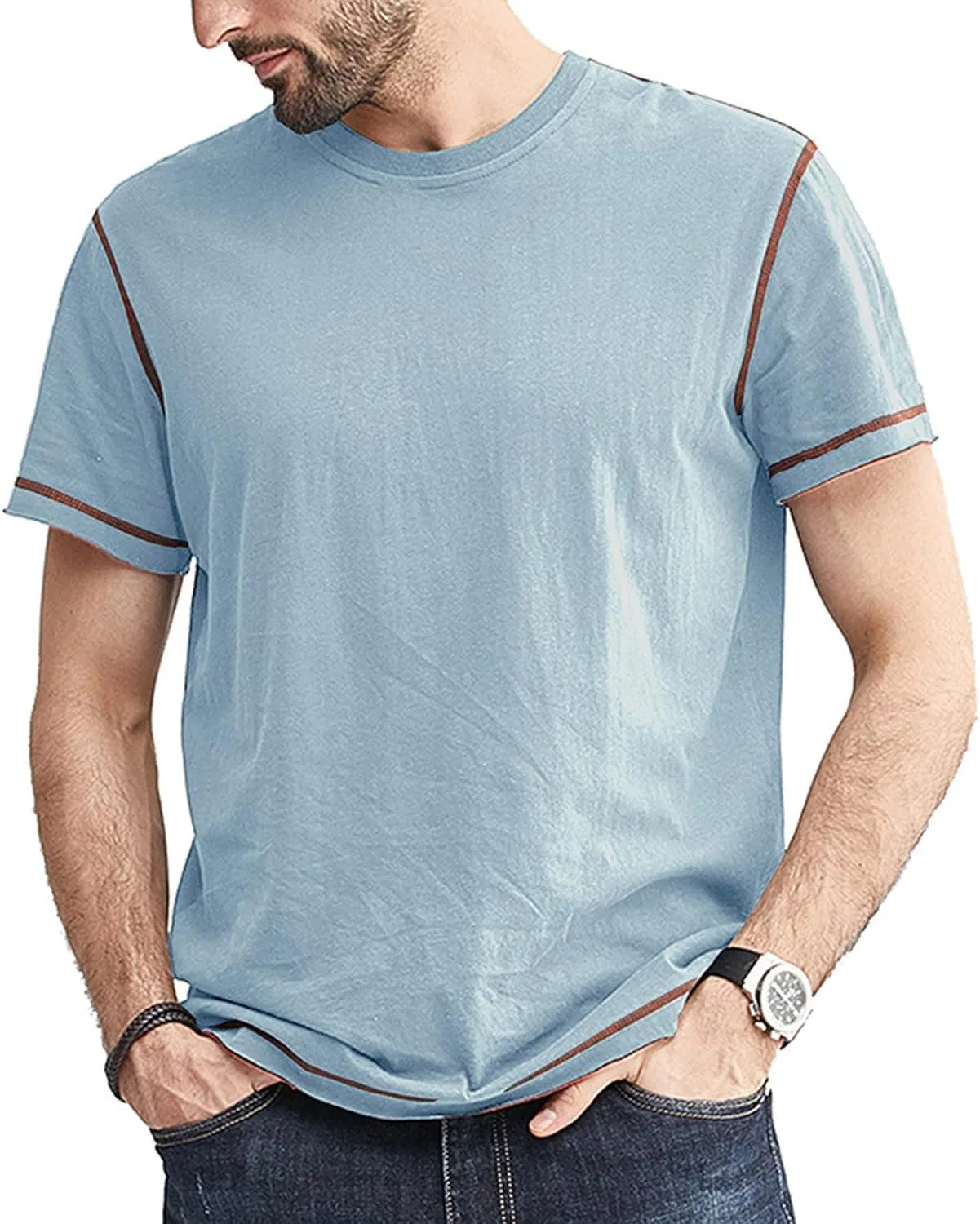 Футболка для бега, спортивная, мужская, Light Blue