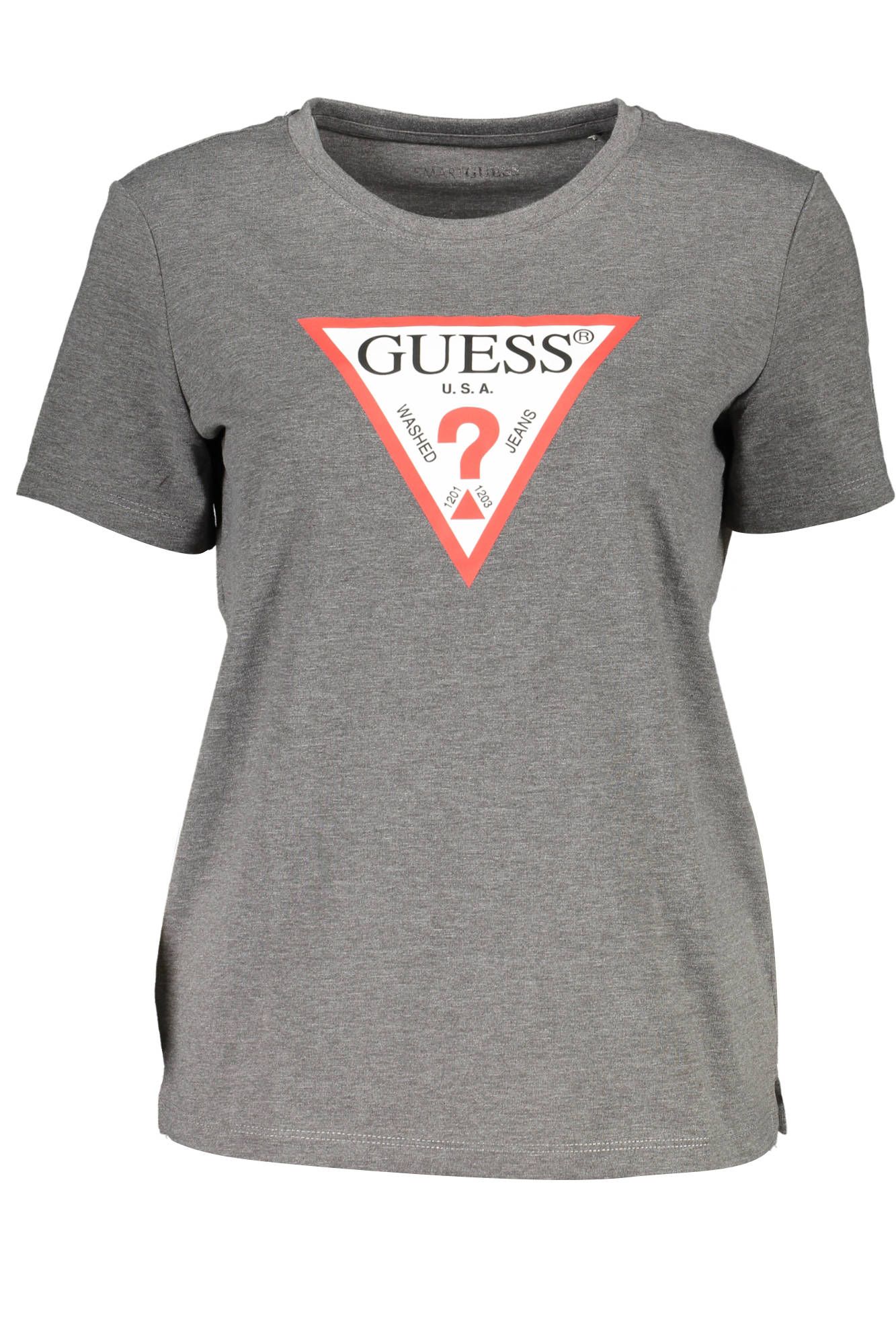 

Серая хлопковая женская футболка Guess Shoes
