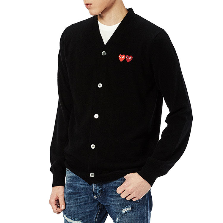 Кардиган COMME des GARCONS PLAY Cardigan With Double Emblems 'Black' AZ-N058-051-1, черный — фото 4