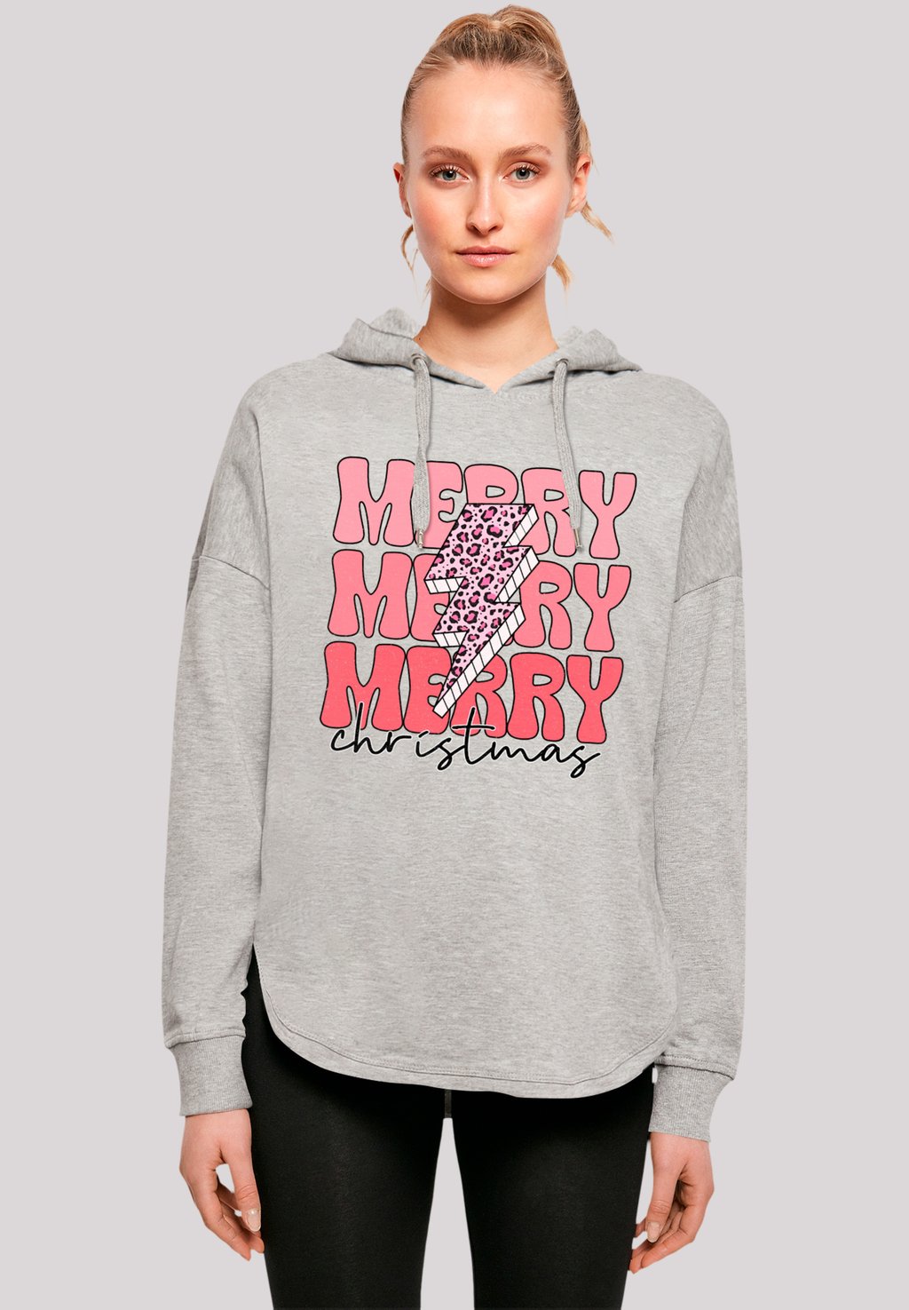 

Толстовка WEIHNACHTEN MERRY PRINT LEO - Hoodie F4NT4STIC, серый